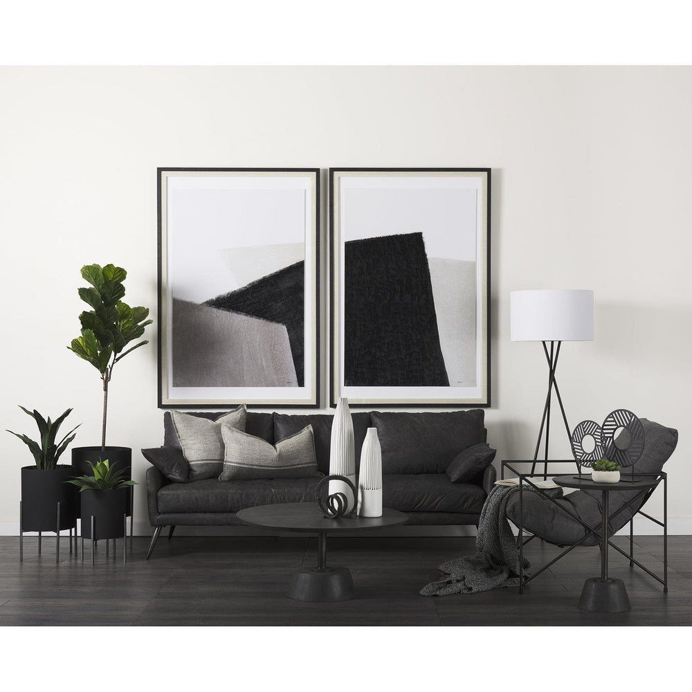 18" Black and White Pinstriope Narrow Ceramic Vase - Homeroots - Flyclothing LLC