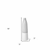 18" Black and White Pinstriope Narrow Ceramic Vase - Homeroots - Flyclothing LLC