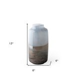 13" Ocean Wave Colored Bubble Glass Oval Urn Glass Vase - Homeroots - Flyclothing LLC