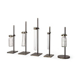 Set of Five Test Tube Vases with Metal Bases - Homeroots - Flyclothing LLC