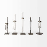 Set of Five Test Tube Vases with Metal Bases - Homeroots - Flyclothing LLC