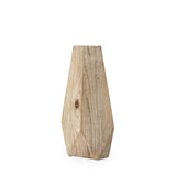 15" Natural Stain Geometric Wooden Vase - Homeroots - Flyclothing LLC