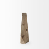 15" Natural Stain Geometric Wooden Vase - Homeroots - Flyclothing LLC