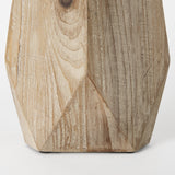 15" Natural Stain Geometric Wooden Vase - Homeroots - Flyclothing LLC