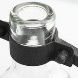 8" Clear and Black Glass and Metal Abstract Cylinder Table Vase - Homeroots - Flyclothing LLC