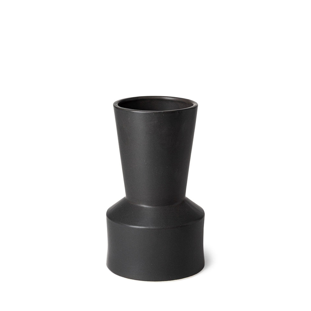 9" Matte Black Contempo Deco Ceramic Vase - Homeroots - Flyclothing LLC