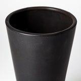 9" Matte Black Contempo Deco Ceramic Vase - Homeroots - Flyclothing LLC