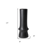 17" Matte Black Contempo Deco Ceramic Vase - Homeroots - Flyclothing LLC