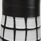 24" Black and White Modern Grid Ceramic Vase - Homeroots