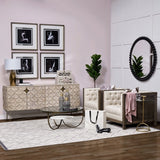 15" Cream Brown and Gold Glass Vase - Homeroots - Flyclothing LLC