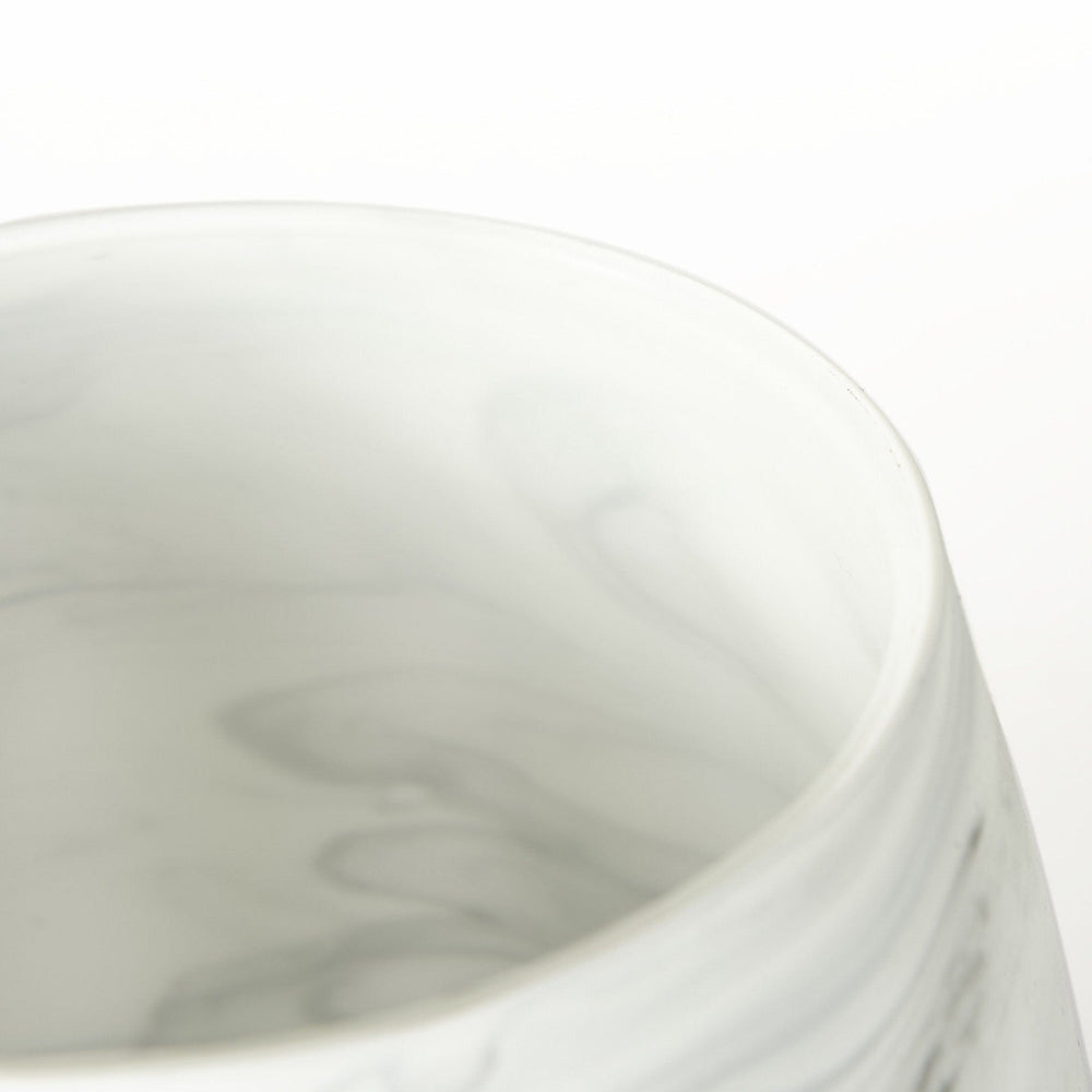 8" Gray and Cream Marble Design Glass Vase - Homeroots - Flyclothing LLC