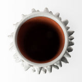 7" Organic Style Whitewash Spikely Ceramic Vase - Homeroots - Flyclothing LLC