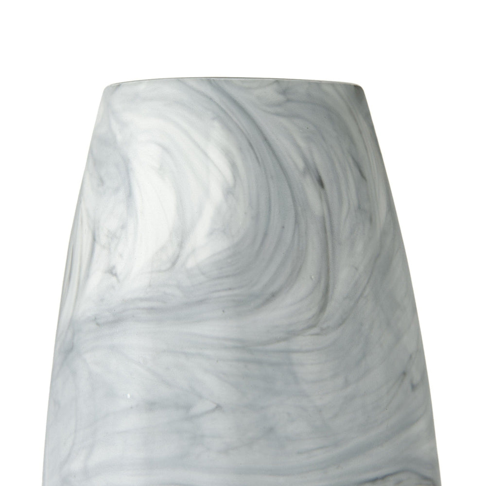 12" Gray and White Marble Design Glass Vase - Homeroots - Flyclothing LLC