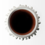 11" Organic Style Whitewash Spikely Ceramic Vase - Homeroots - Flyclothing LLC