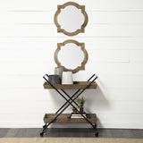 9" White Organically Embossed Chevron Metal Vase - Homeroots