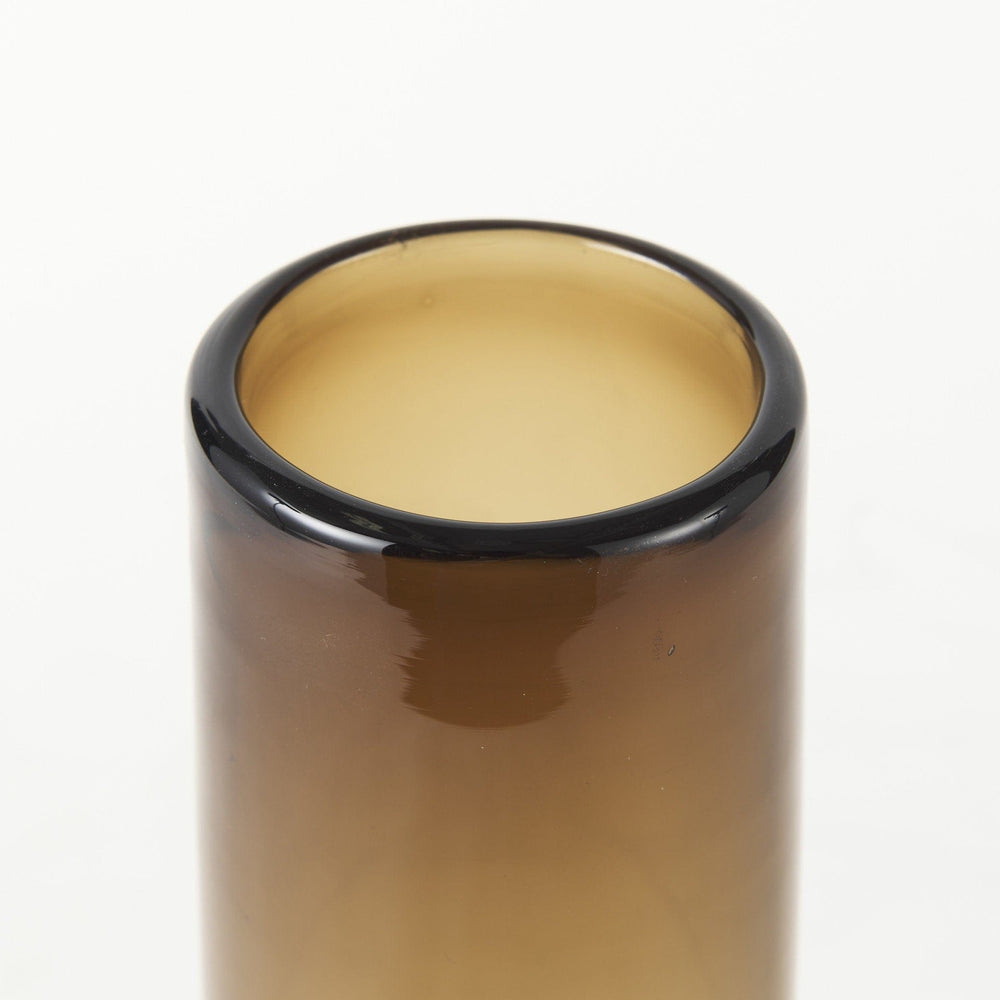 12" Brown Ombre Glass Vase - Homeroots - Flyclothing LLC