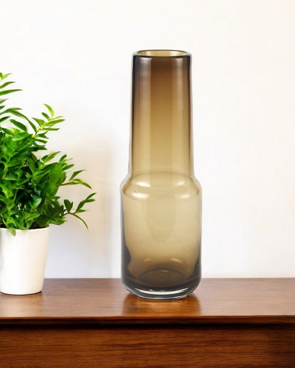 12" Brown Ombre Glass Vase - Homeroots - Flyclothing LLC