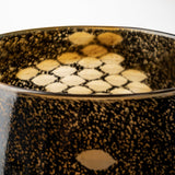 6" Black and Gold Artisan Bubble Glass Vase - Homeroots