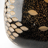 6" Black and Gold Artisan Bubble Glass Vase - Homeroots