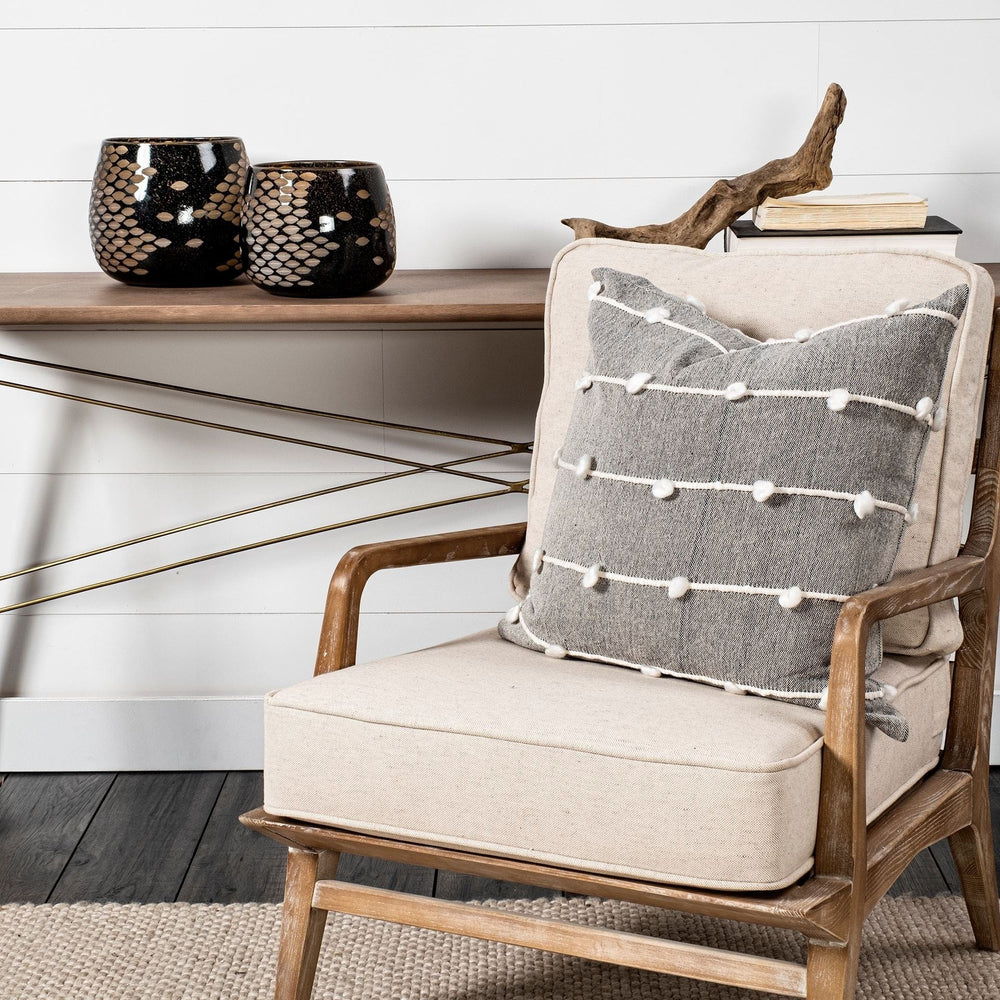 6" Black and Gold Artisan Bubble Glass Vase - Homeroots