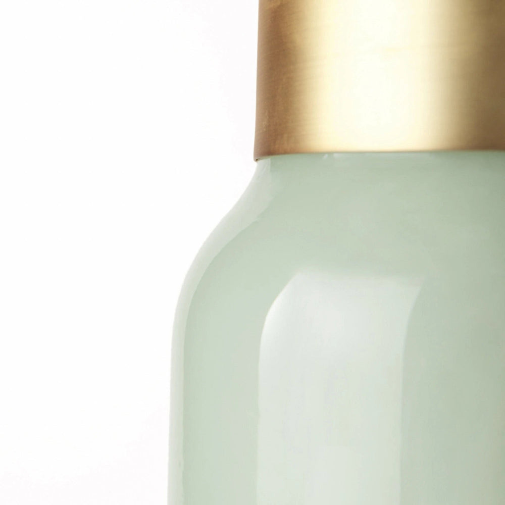 17" Smokey Green and Glass Narrow Vase - Homeroots