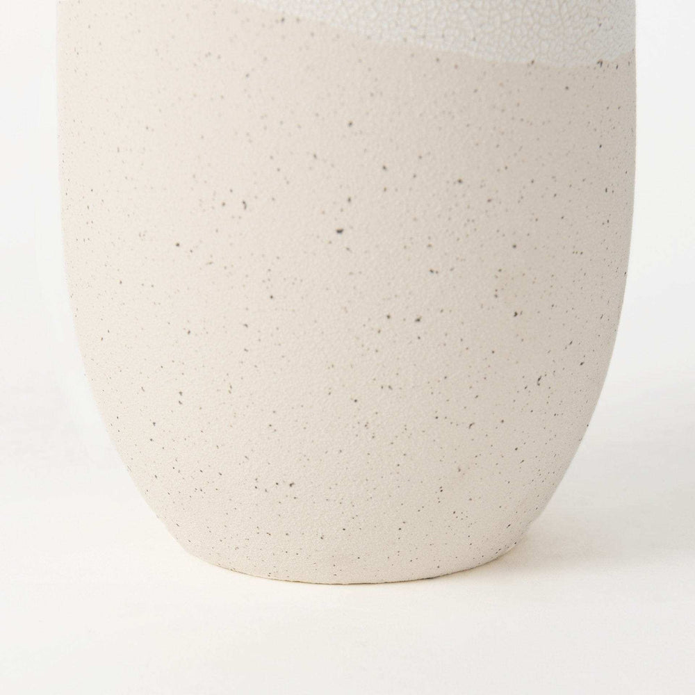 Blush Two Tone Organic Crackle Glaze Ceramic Vase - Homeroots - Flyclothing LLC