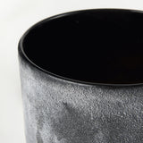 9" Black Brown and Gray Ombre Textured Ceramic Vase - Homeroots