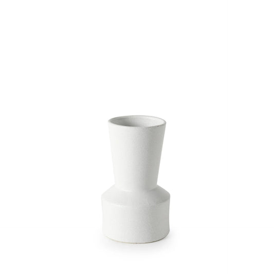 9" White Contempo Deco Ceramic Vase - Homeroots