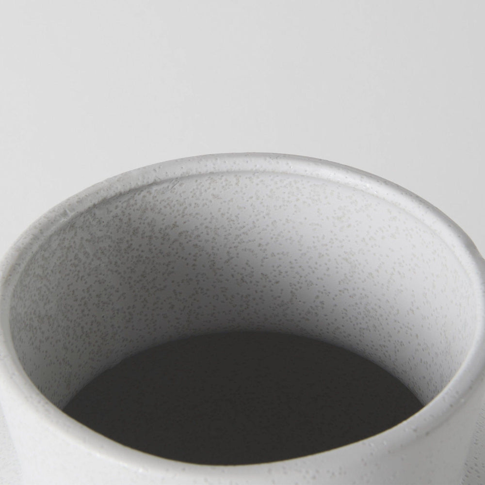 11" White Contempo Deco Ceramic Vase - Homeroots