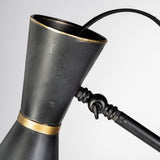 58" Black Metal Tripod Floor Lamp With Black And Gold Metal Cone Shade - Homeroots - Flyclothing LLC