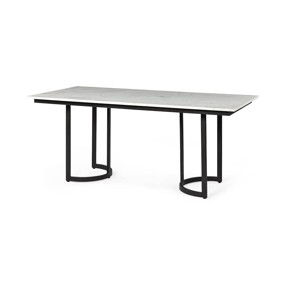 71" White And Black Dining Table - Homeroots - Flyclothing LLC