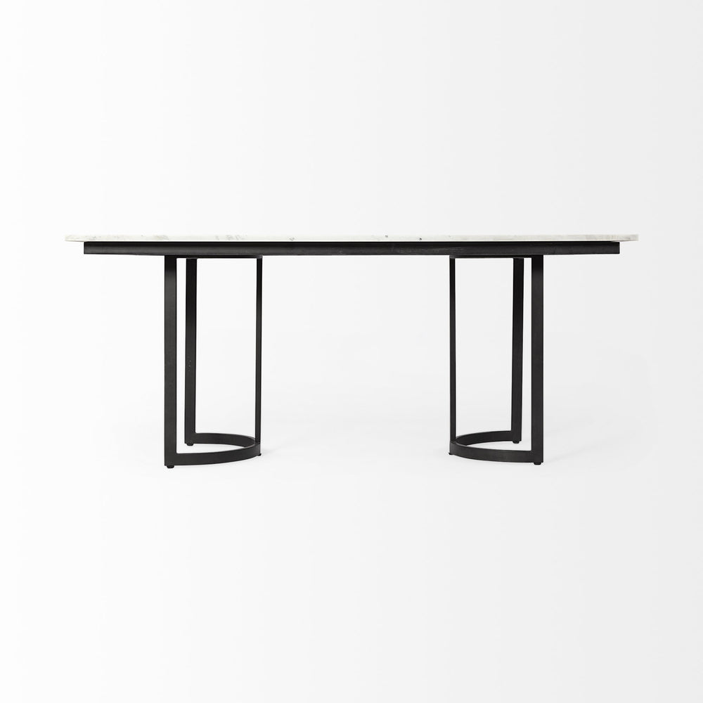 71" White And Black Dining Table - Homeroots - Flyclothing LLC