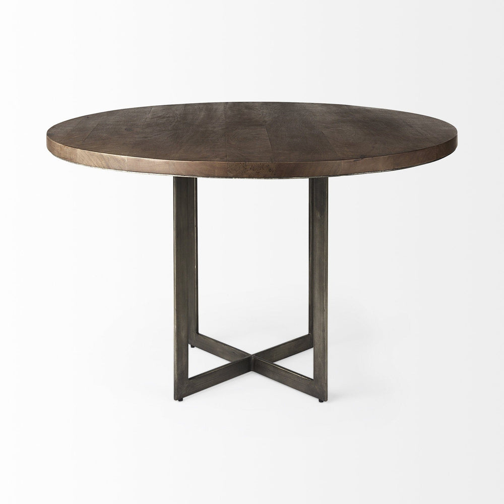 48" Brown And Gray Sled Base Dining Table - Homeroots - Flyclothing LLC