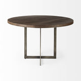 48" Brown And Gray Sled Base Dining Table - Homeroots - Flyclothing LLC