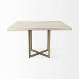 Modern Square Wood and Gold Dining Table - Homeroots - Flyclothing LLC
