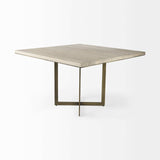 Modern Square Wood and Gold Dining Table - Homeroots - Flyclothing LLC