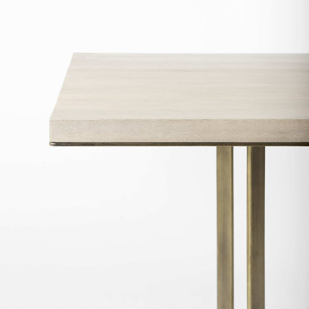 Modern Square Wood and Gold Dining Table - Homeroots - Flyclothing LLC