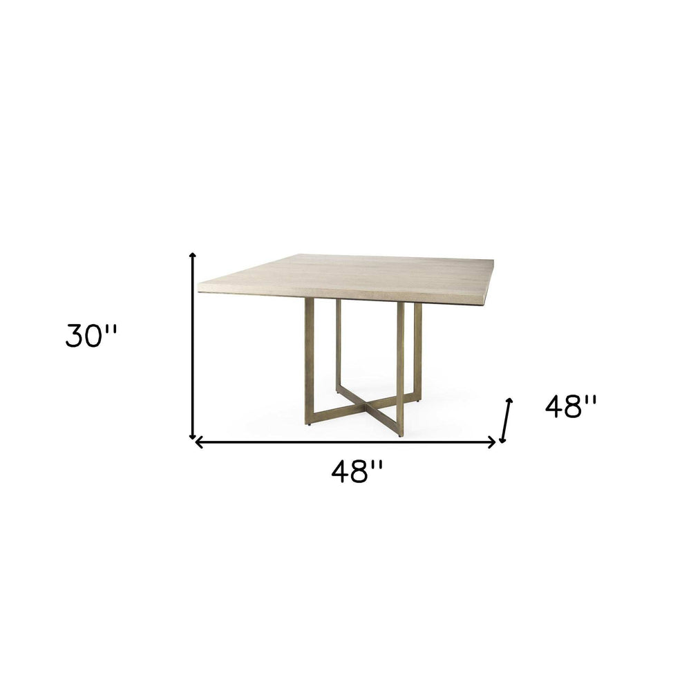 Modern Square Wood and Gold Dining Table - Homeroots - Flyclothing LLC