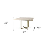 Modern Square Wood and Gold Dining Table - Homeroots - Flyclothing LLC