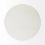 48" White And Natural Rounded Marble Pedestal Base Dining Table - Homeroots - Flyclothing LLC