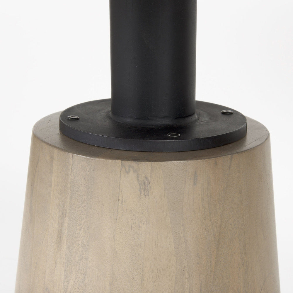 48" White And Natural Rounded Marble Pedestal Base Dining Table - Homeroots - Flyclothing LLC