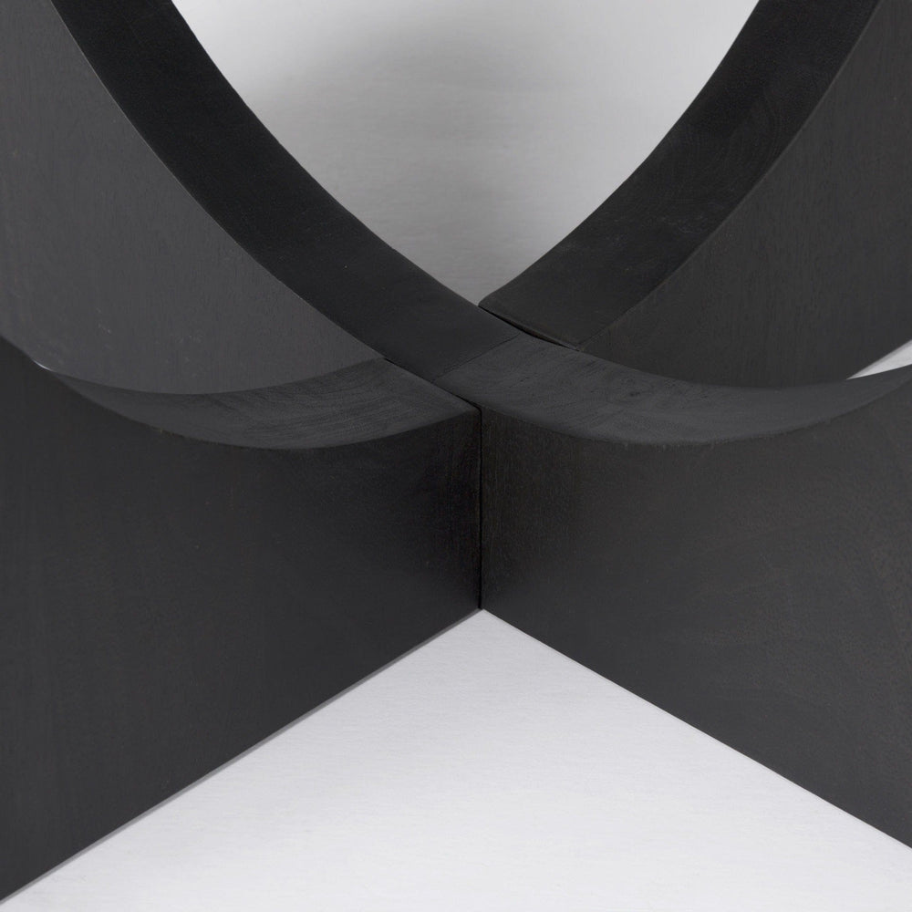 54" Black Rounded Solid Wood Pedestal Base Dining Table - Homeroots - Flyclothing LLC