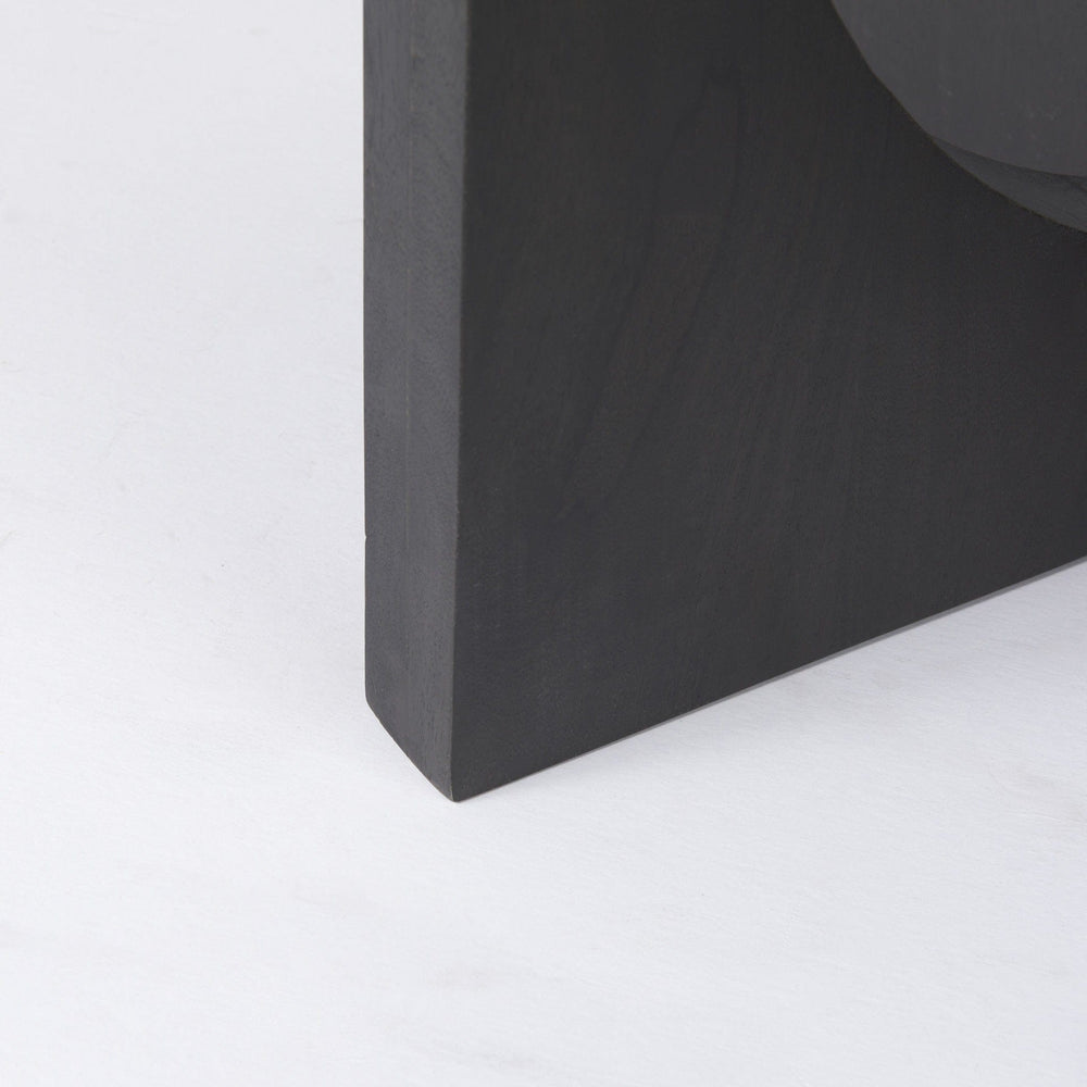 54" Black Rounded Solid Wood Pedestal Base Dining Table - Homeroots - Flyclothing LLC