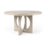 54" Natural Rounded Pedestal Base Dining Table - Homeroots - Flyclothing LLC