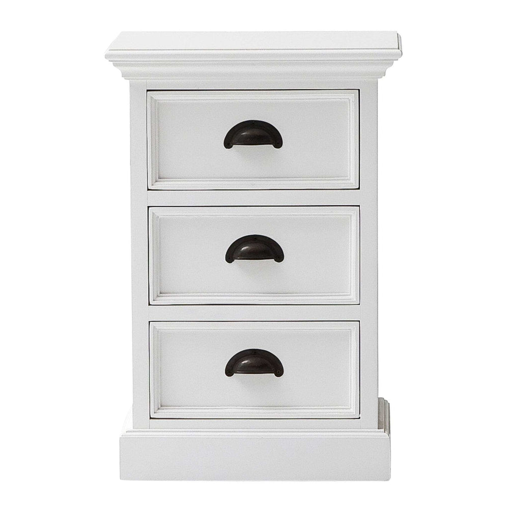 Classic White Three Drawer Nightstand - Homeroots - Flyclothing LLC