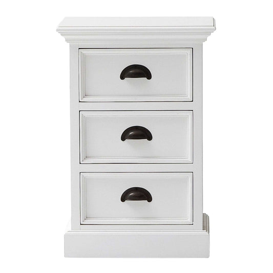 Classic White Three Drawer Nightstand - Homeroots - Flyclothing LLC