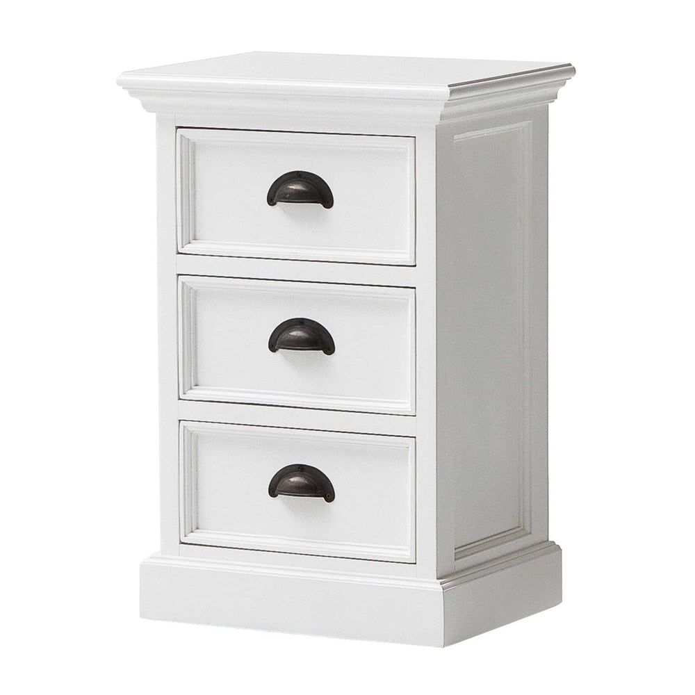 Classic White Three Drawer Nightstand - Homeroots - Flyclothing LLC