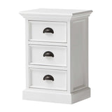 Classic White Three Drawer Nightstand - Homeroots - Flyclothing LLC