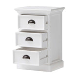 Classic White Three Drawer Nightstand - Homeroots - Flyclothing LLC
