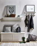 28" Classic White Wood Four Hook Hanging Coat Rack - Homeroots - Flyclothing LLC